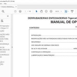 Tigercat 860 870 L870 DERRUBADEIRAS ENFEIXADEIRAS MANUAL DE OPERAÇÃO - PDF DOWNLOAD (SPANISH)