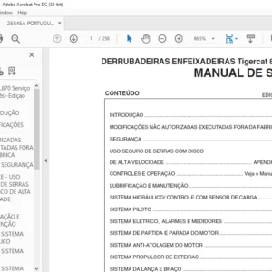 Tigercat 860 870 L870 DERRUBADEIRAS ENFEIXADEIRAS MANUAL DE SERVIÇO - PDF DOWNLOAD (Portuguese)