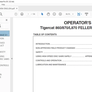 Tigercat 860 870 L870 FELLER BUNCHER OPERATOR'S MANUAL - PDF DOWNLOAD
