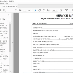 Tigercat L870 870 860 Feller Buncher Service Manual PDF