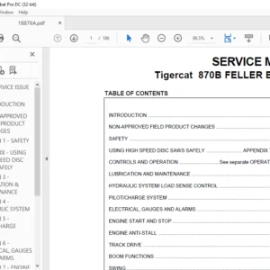 Tigercat 870B FELLER BUNCHER SERVICE MANUAL - PDF DOWNLOAD