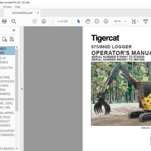 Tigercat 875 880D LOGGER OPERATOR'S MANUAL - PDF DOWNLOAD
