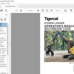 Tigercat 875 880D LOGGER OPERATOR'S MANUAL - PDF DOWNLOAD