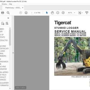 Tigercat 875 880D LOGGER SERVICE MANUAL - PDF DOWNLOAD