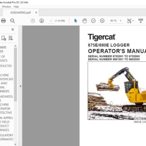 Tigercat 875E 880E LOGGER OPERATOR'S MANUAL - PDF DOWNLOAD
