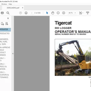 Tigercat 880 LOGGER OPERATOR’S MANUAL SN 8800101 TO 8800500 - PDF DOWNLOAD