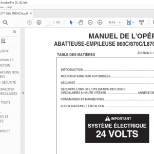 Tigercat ABATTEUSE-EMPILEUSE 860C 870C L870C MANUEL DE L'OPÉRATEUR - PDF DOWNLOAD (French)