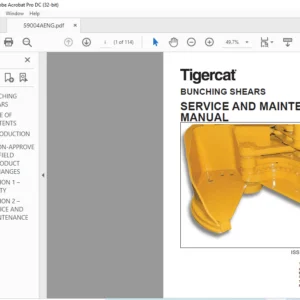 Tigercat BUNCHING SHEARS SERVICE AND MAINTENANCE MANUAL - PDF DOWNLOAD