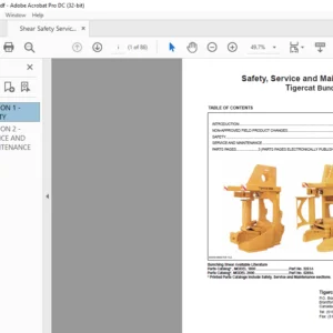 Tigercat Bunching Shear Safety, Service & Maintenance Manual - PDF DOWNLOAD