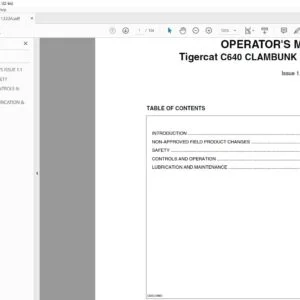 Tigercat C640 CLAMBUNK SKIDDER OPERATOR'S MANUAL - PDF DOWNLOAD