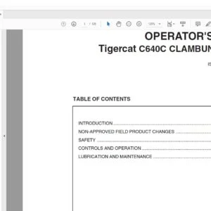 Tigercat C640C CLAMBUNK SKIDDER OPERATOR'S MANUAL - PDF DOWNLOAD