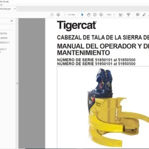 Tigercat CABEZAL DE TALA DE LA SIERRA DE BARRA MANUAL DEL OPERADOR Y DE MANTENIMIENTO - PDF DOWNLOAD (Spanish)
