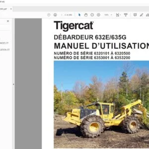 Tigercat DÉBARDEUR 632E 635G MANUEL D’UTILISATION - PDF DOWNLOAD (French)