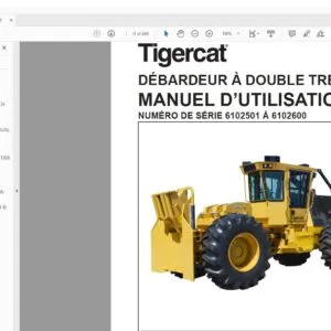 Tigercat DÉBARDEUR À DOUBLE TREUIL 610E MANUEL D’UTILISATION - PDF DOWNLOAD (French)