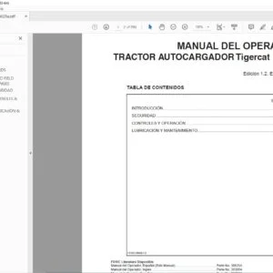 Tigercat F610C TRACTOR AUTOCARGADOR MANUAL DEL OPERADOR - PDF DOWNLOAD (Spanish)