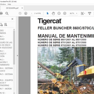 Tigercat FELLER BUNCHER 860C 870C L870C MANUAL DE MANTENIMIENTO - PDF DOWNLOAD (Spanish)
