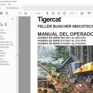 Tigercat FELLER BUNCHER 860C 870C L870C MANUAL DEL OPERADOR - PDF DOWNLOAD (Spanish)