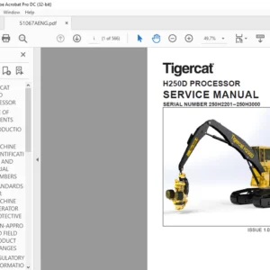Tigercat H250D PROCESSOR SERVICE MANUAL SN 250H2201–250H3000 - PDF DOWNLOAD