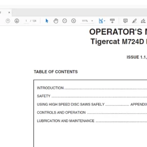 Tigercat M724D MULCHER OPERATOR'S MANUAL - PDF DOWNLOAD
