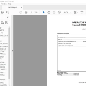 Tigercat M726D MULCHER OPERATOR'S MANUAL - PDF DOWNLOAD