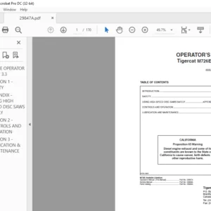 Tigercat M726E MULCHER OPERATOR'S MANUAL - PDF DOWNLOAD