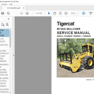 Tigercat M726G MULCHER OPERATOR'S MANUAL SN 726M5001–726M6000 - PDF DOWNLOAD