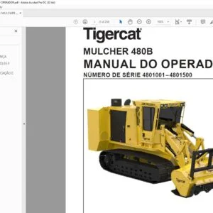 Tigercat MULCHER 480B MANUAL DO OPERADOR - PDF DOWNLOAD (Portuguese)