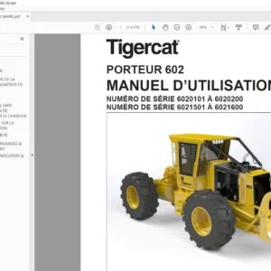 Tigercat PORTEUR 602 MANUEL D’UTILISATION - PDF DOWNLOAD (French)
