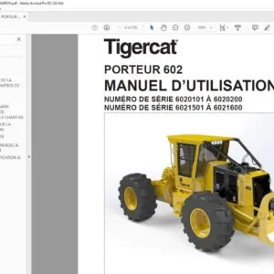 Tigercat PORTEUR 602 MANUEL D’UTILISATION - PDF DOWNLOAD (French)