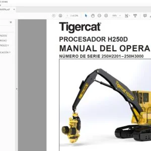 Tigercat PROCESADOR H250D MANUAL DEL OPERADOR - PDF DOWNLOAD