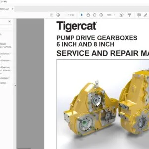 Tigercat PUMP DRIVE GEARBOXES 6 INCH AND 8 INCH SERVICE AND REPAIR MANUAL - PDF DOWNLOAD