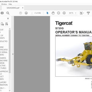 Tigercat S720G OPERATOR’S MANUAL SN 720S6601 TO 720S7500 - PDF DOWNLOAD