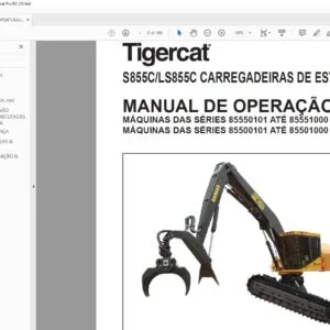 Tigercat S855C LS855C CARREGADEIRAS DE ESTEIRAS MANUAL DE OPERAÇÃO - PDF DOWNLOAD (Portuguese)