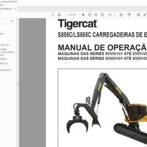 Tigercat S855C LS855C CARREGADEIRAS DE ESTEIRAS MANUAL DE OPERAÇÃO - PDF DOWNLOAD (Portuguese)