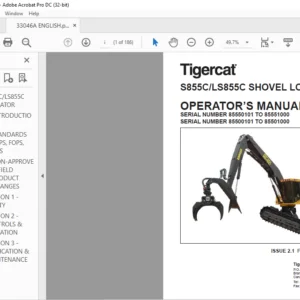 Tigercat S855C LS855C SHOVEL LOGGER OPERATOR’S MANUAL - PDF DOWNLOAD