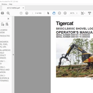 Tigercat S855C LS855C SHOVEL LOGGER OPERATOR'S MANUAL - PDF DOWNLOAD