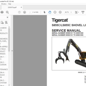 Tigercat S855C LS855C SHOVEL LOGGER SERVICE MANUAL - PDF DOWNLOAD