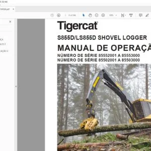 Tigercat S855D LS855D SHOVEL LOGGER MANUAL DE OPERAÇÃO - PDF DOWNLOAD (Portuguese)
