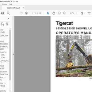 Tigercat S855D LS855D SHOVEL LOGGER OPERATOR’S MANUAL - PDF DOWNLOAD