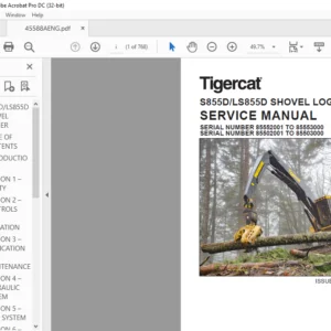 Tigercat S855D LS855D SHOVEL LOGGER SERVICE MANUAL - PDF DOWNLOAD