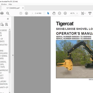Tigercat S855E LS855E SHOVEL LOGGER OPERATOR’S MANUAL - PDF DOWNLOAD