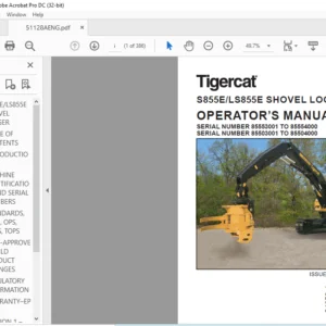 Tigercat S855E LS855E SHOVEL LOGGER OPERATOR’S MANUAL - PDF DOWNLOAD