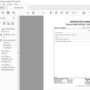 Tigercat S860 SHOVEL LOGGER OPERATOR'S MANUAL - PDF DOWNLOAD