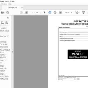 Tigercat S860C LS870C SHOVEL LOGGER OPERATOR'S MANUAL - PDF DOWNLOAD