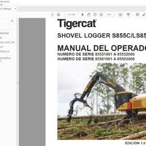 Tigercat SHOVEL LOGGER S855C LS855C MANUAL DEL OPERADOR - PDF DOWNLOAD (Spanish)