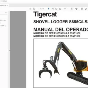 Tigercat SHOVEL LOGGER S855C LS855C MANUAL DEL OPERADOR - PDF DOWNLOAD (Spanish)
