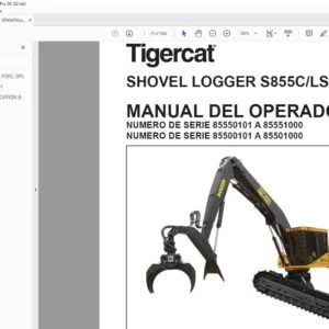 Tigercat SHOVEL LOGGER S855C LS855C MANUAL DEL OPERADOR - PDF DOWNLOAD (Spanish)