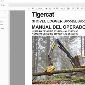 Tigercat SHOVEL LOGGER S855D LS855D MANUAL DEL OPERADOR - PDF DOWNLOAD (Spanish)