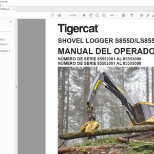 Tigercat SHOVEL LOGGER S855D LS855D MANUAL DEL OPERADOR - PDF DOWNLOAD (Spanish)