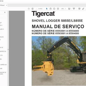 Tigercat SHOVEL LOGGER S855E LS855E MANUAL DE SERVIÇO - PDF DOWNLOAD (Portuguese)